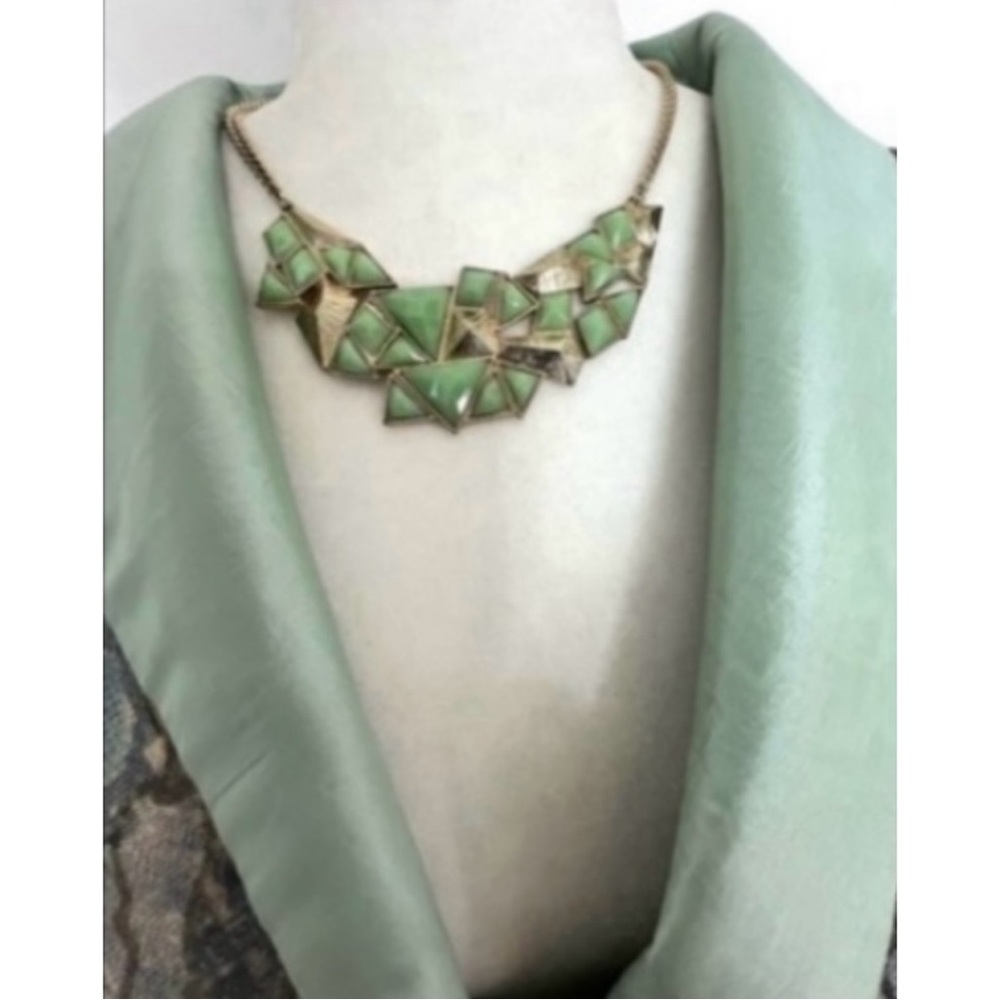 Vintage Metallic Brown Snake-Inspired Jacket • Seafoam Green Trim - Picture 4 of 15